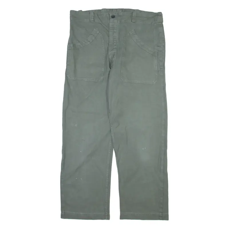 Workwear Mens Trousers Grey Relaxed Straight W36 L29