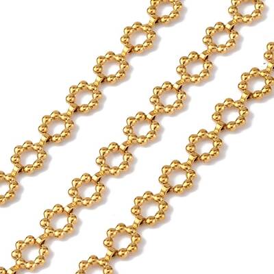304 Stainless Steel Flower Charm Chains