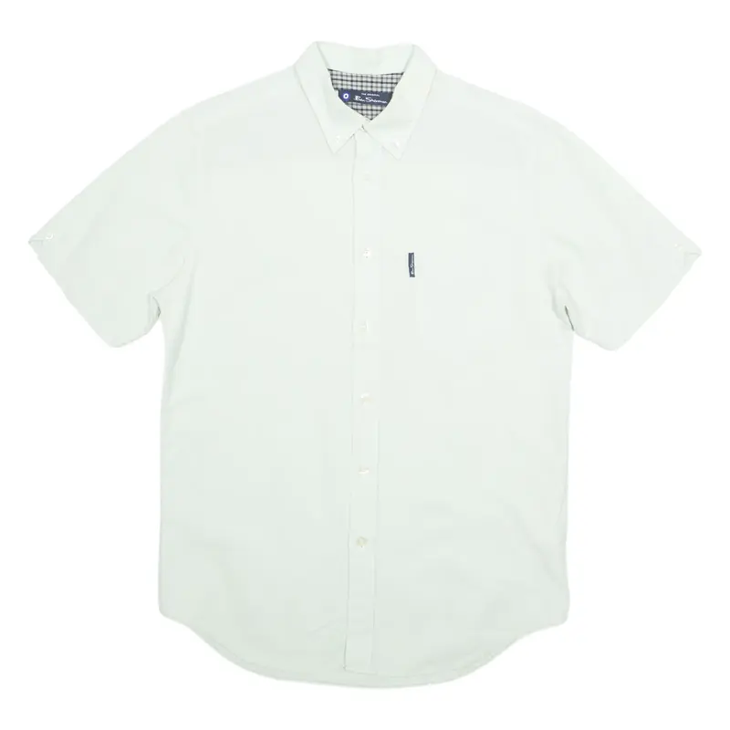 BEN SHERMAN Mens Plain Shirt Green S