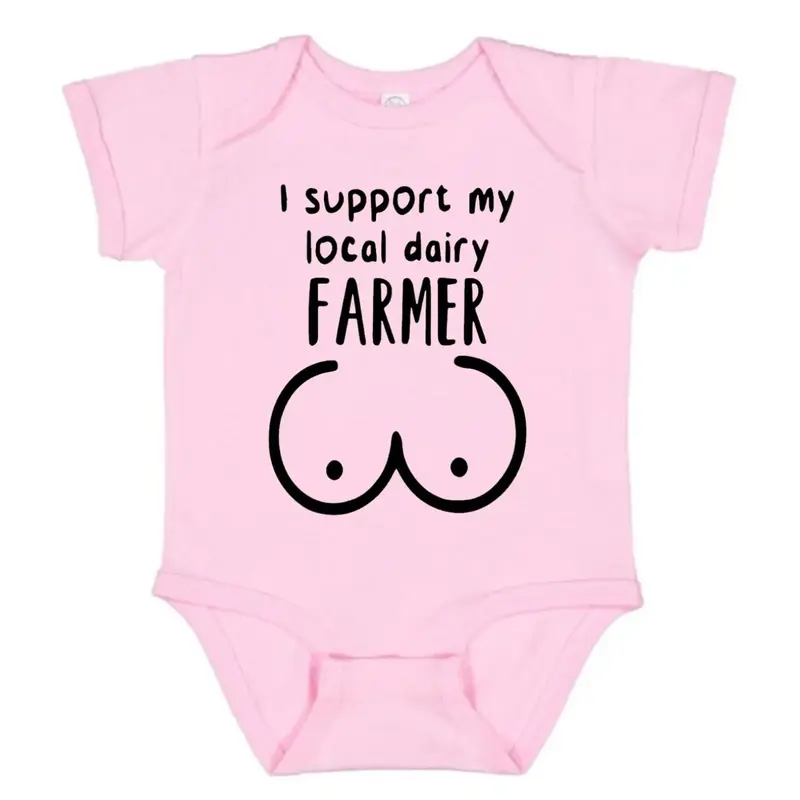 I Support My Local Dairy Farmer Baby Onesie, Gift for New Mom, Newborn Baby Clothing Baby Clothes Girl baby  bundles