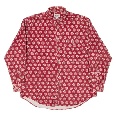 VINCI Mens Corduroy Shirt Red Long Sleeve XL