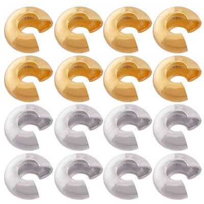 160Pcs 2 Style 304 Stainless Steel Crimp Beads Covers