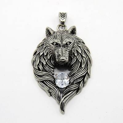 Retro Men's 304 Stainless Steel Steel Big Wolf Head Pendants