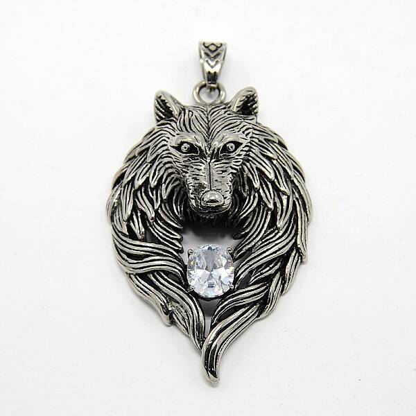 Retro Men's 304 Stainless Steel Steel Big Wolf Head Pendants