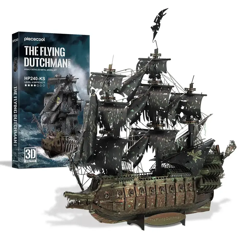 The Flying Dutchman Pirate Ship Model, 369pcs/set Metal 3D Puzzle Assembly Model Kit, Creative Gifts for Friends, Home Decor,...