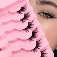 Half-eye False Eyelashes Set, 7 Pairs Natural Faux Lashes, Volumized False Eyelashes for Women and Girls Makeup Enhancement, ...