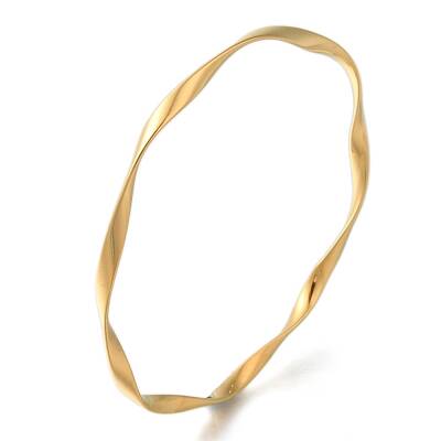 Ion Plating(IP) 304 Stainless Steel Twisted Ring Bangles
