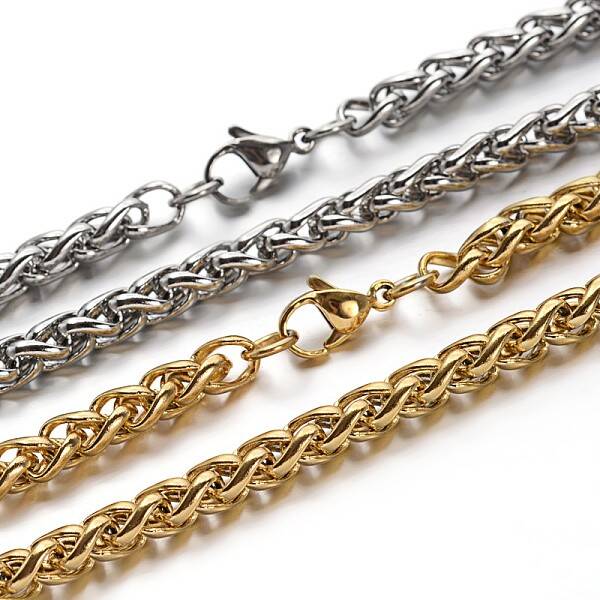 Great 304 Stainless Steel Wheat Chain Necklaces