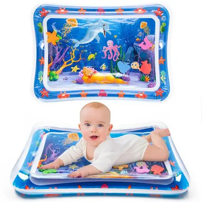 Tummy Time Water Mat Inflatable Plays for Babies, Infants and Toddlers 3 to 12 Months Promote Development Toys Baby Gifts Ide...