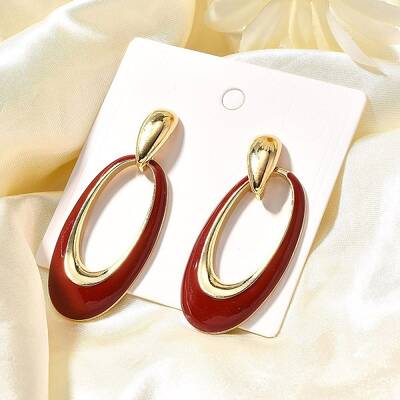 Brass Dangle Stud Earrings
