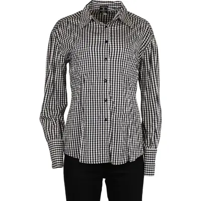 Cento By Iceberg Checked Shirt - Medium Black & White Cotton