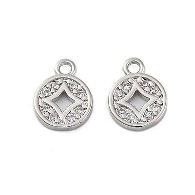 Brass Micro Pave Cubic Zirconia Pendants