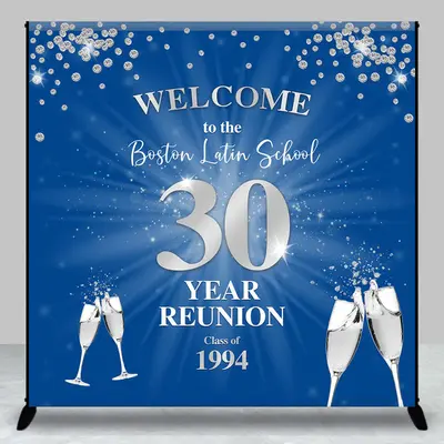 Custom Diamond Goblet 30 Year Reunion Party Backdrop - Aperturee