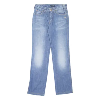 ARMANI JEANS Womens Jeans Blue Regular Straight Stone Wash W27 L29