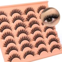 3D False Eyelashes, 1 Box 15mm Curling Faux Cluster Lashes, Natural Curling Eye Makeup Strip Lashes, Full Volume Eyelash for ...