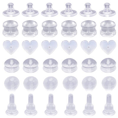 240Pcs 6 Styles Eco-Friendly Silicone Full-covered Ear Nuts