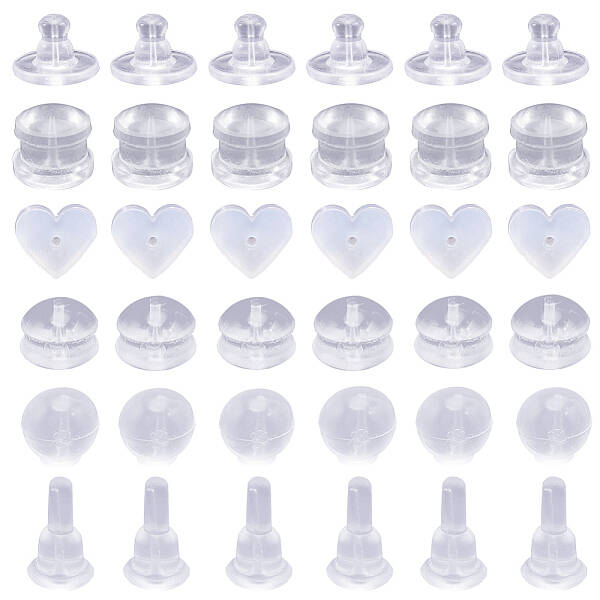 240Pcs 6 Styles Eco-Friendly Silicone Full-covered Ear Nuts