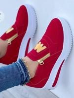 Women's Fashionable Letter Design Zipper Wedge Sneakers, Shoes for Women, Casual Comfortable Sports Shoes for Daily Wear, Fem...