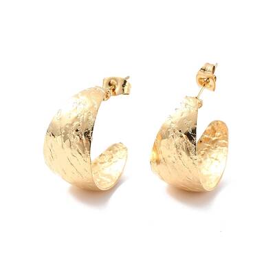 Ion Plating(IP) 304 Stainless Steel Chunky C-shape Stud Earrings