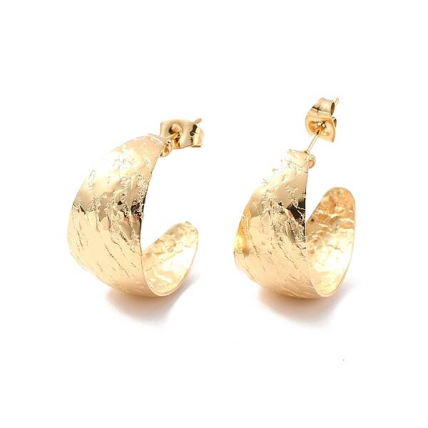 Ion Plating(IP) 304 Stainless Steel Chunky C-shape Stud Earrings
