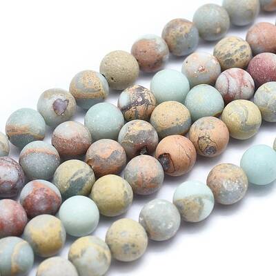 Natural Aqua Terra Jasper Beads Strands