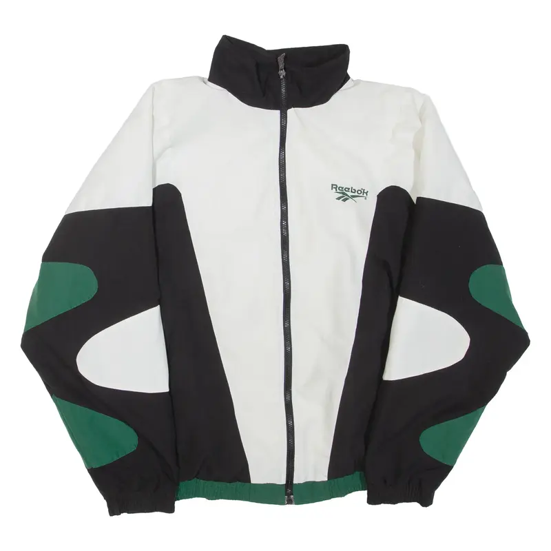 REEBOK Mens Jacket White Colourblock L