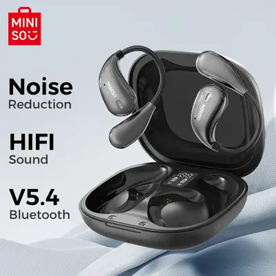 MINISO X33 Flexible Earhook Wireless Bluetooth 5.4 Earphones with Microphone Waterproof HiFi Stereo Headphones Support Sports...