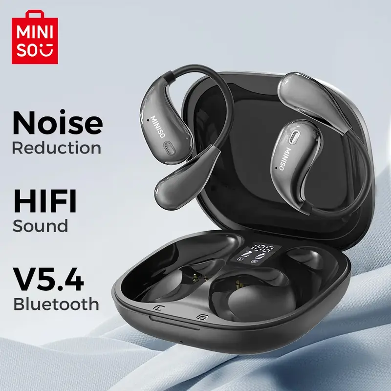 MINISO X33 Flexible Earhook Wireless Bluetooth 5.4 Earphones with Microphone Waterproof HiFi Stereo Headphones Support Sports...