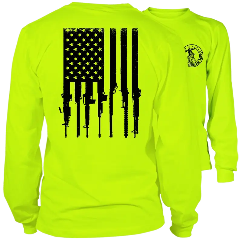 Rifle Flag - Long Sleeve Hi-Vis T-Shirt