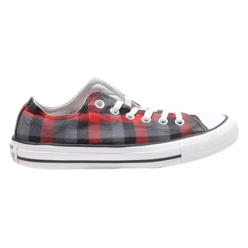 CONVERSE Low Top Trainers Red Canvas Womens UK 5