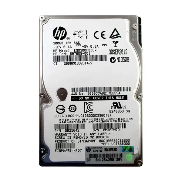 EG0300FBDBR HP 300GB 6Gb/s SAS 10000 2.5-inch Hard Drive