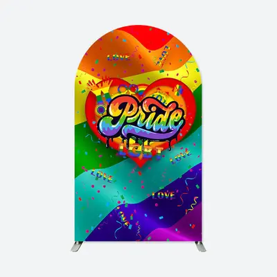 Aperturee Colorful Rainbow Lgbt Arch Backdrop For Pride Month | Round Arch Backdrop Cover | Diy Chiara Backdrop Cover | Chiar...