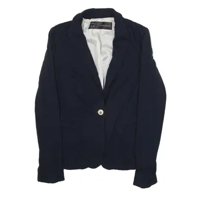 ZARA Blazer Jacket Blue Viscose Womens XS