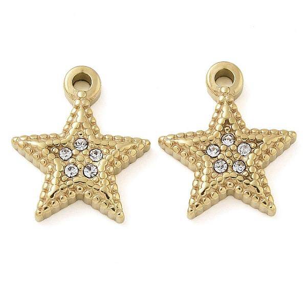 Ion Plating(IP) 304 Stainless Steel Rhinestone Charms