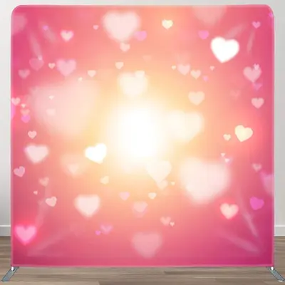 Aperturee Little Heart Pink Warm Fabric Valentines Day Backdrop - Aperturee