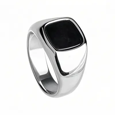 Sterling Silver Agate Ring for Men