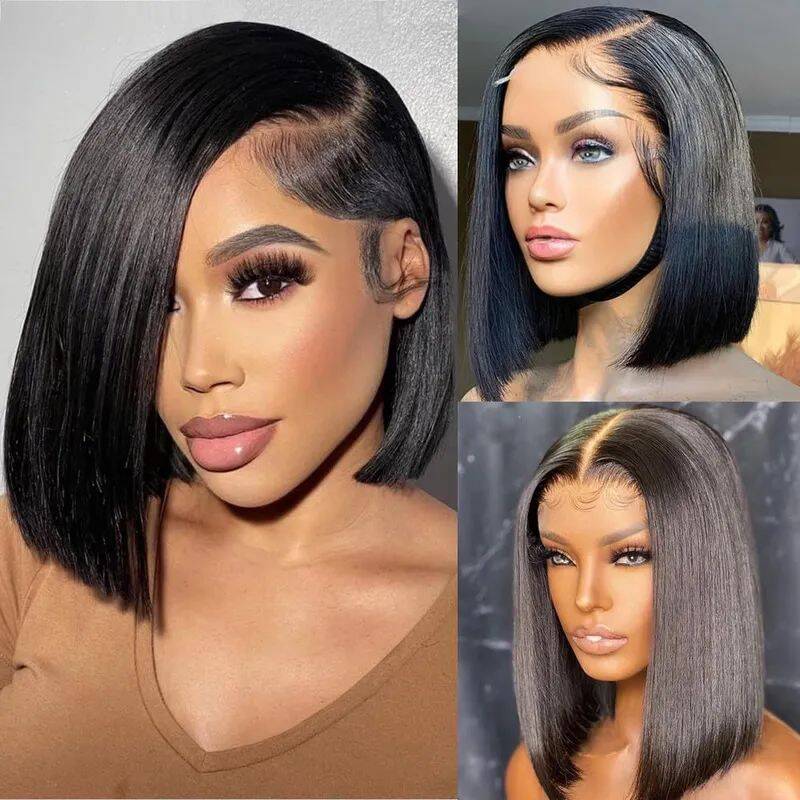 Short Bob Wigs Lace Front Wig Brazilian Straight Human Hair Wigs