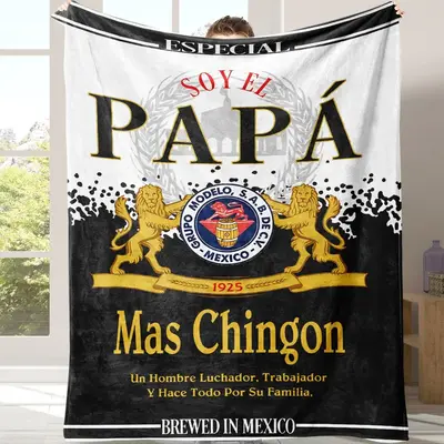 Papa Letter Print Soft Blanket, 1 Count Casual Soft Throw Blanket, Air-conditioned Room Blanket, Warm Nap Blanket for Home Of...