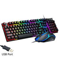 Gaming Keyboard And Mouse LED Light Backlit Mechanical Feel For Computer Desktop