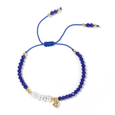 Adjustable Evil Eye Glass Braided Bead Bracelets for Women