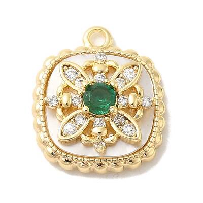 Brass Micro Pave Clear Cubic Zirconia Charms