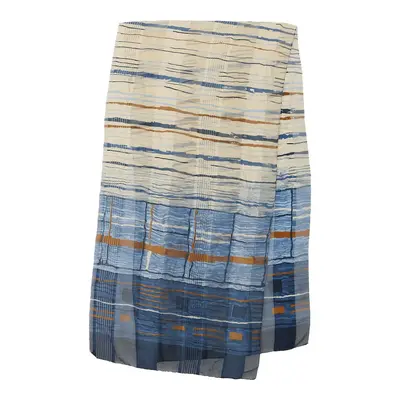 Unbranded Striped Scarf - No Size Blue Polyester