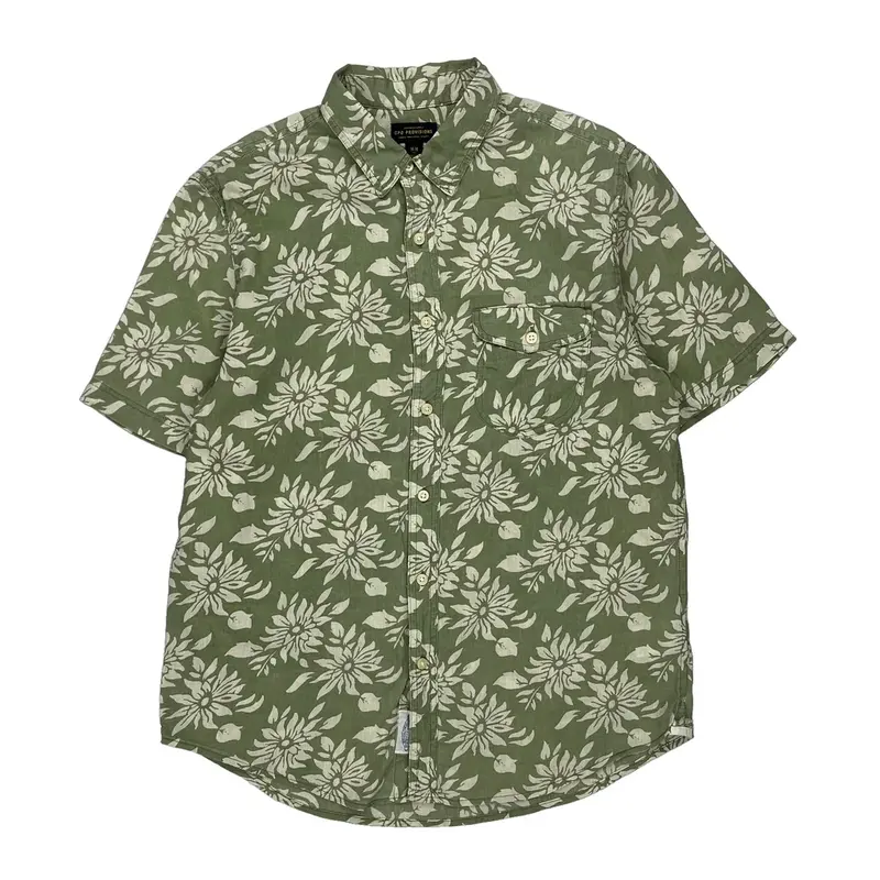 Cpo Provisions Hawaiian Shirt - Medium Green Cotton