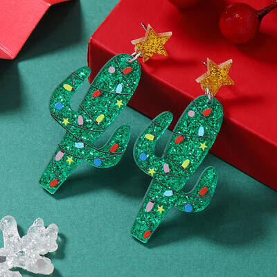 Festive Christmas Acrylic Stud Earrings for Holiday Season Celebration