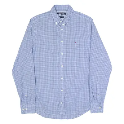 TOMMY HILFIGER New York Fit Mens Shirt Blue Gingham Long Sleeve S