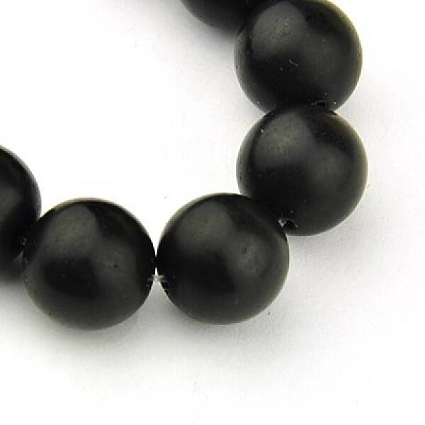 Synthetic Black Stone Beads Strands