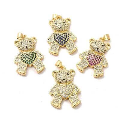 Brass Micro Pave Cubic Zirconia Pendants