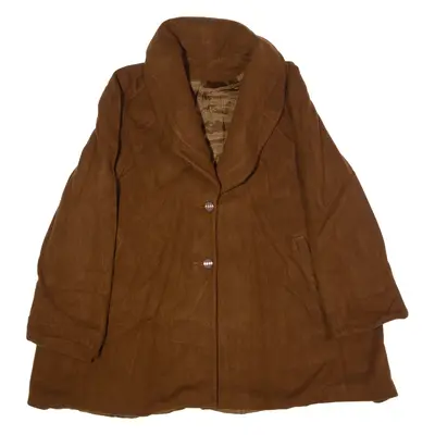 AMBRO TEX Womens Overcoat Coat Brown Wool 90s S