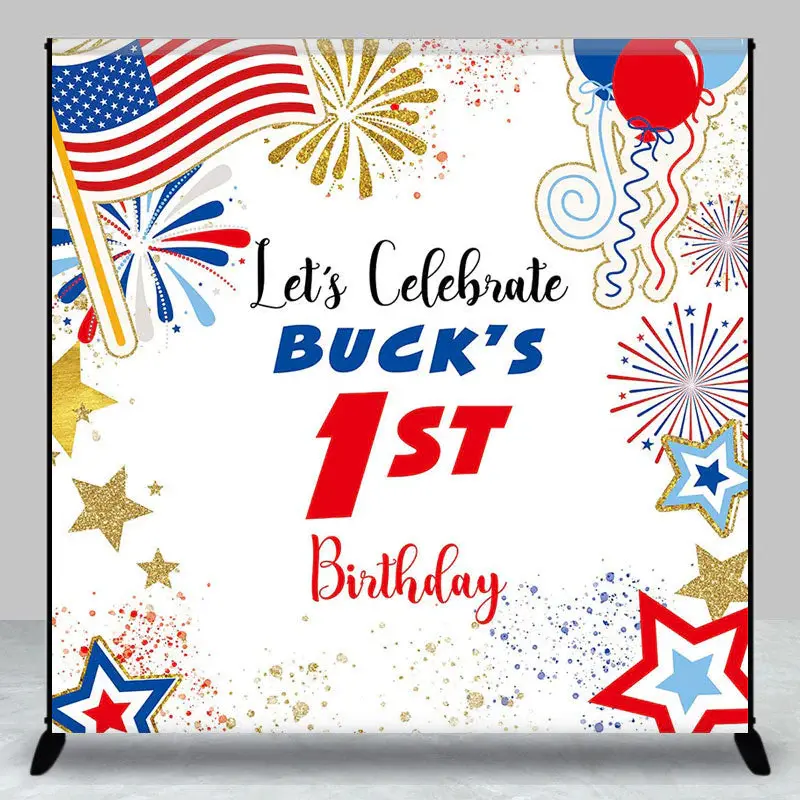 Independence Day Custom 1st Birthday Backdrop For Kid
