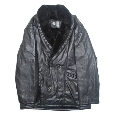 GV Womens Jacket Black Faux Leather L